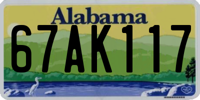 AL license plate 67AK117