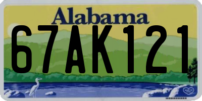 AL license plate 67AK121