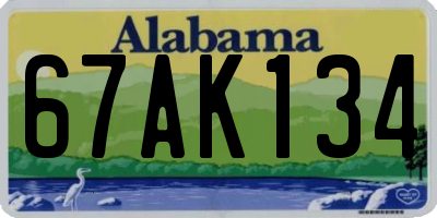 AL license plate 67AK134