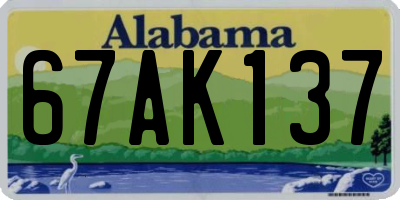 AL license plate 67AK137
