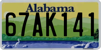 AL license plate 67AK141