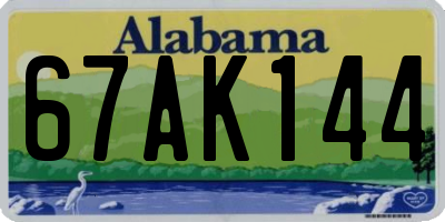 AL license plate 67AK144