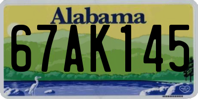 AL license plate 67AK145