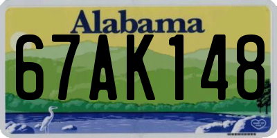 AL license plate 67AK148