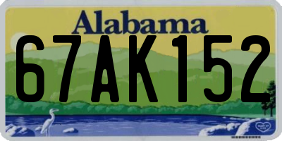 AL license plate 67AK152