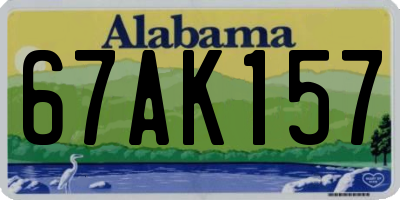 AL license plate 67AK157