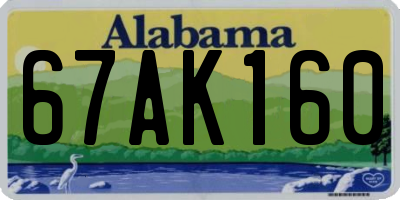 AL license plate 67AK160