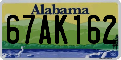 AL license plate 67AK162