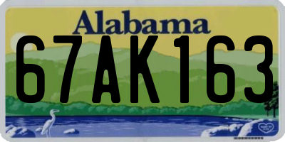 AL license plate 67AK163