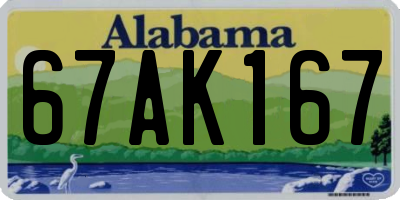 AL license plate 67AK167