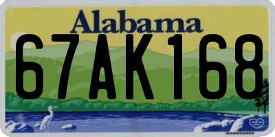 AL license plate 67AK168