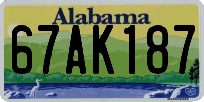AL license plate 67AK187