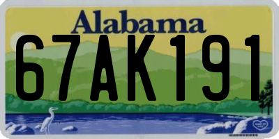 AL license plate 67AK191