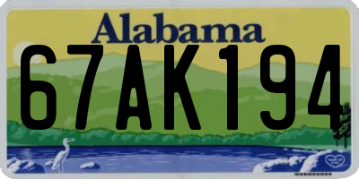 AL license plate 67AK194