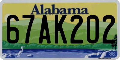 AL license plate 67AK202