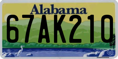 AL license plate 67AK210