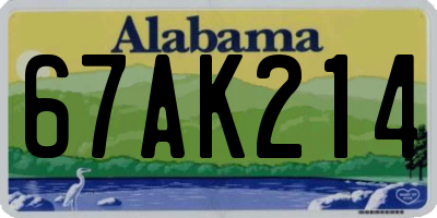 AL license plate 67AK214