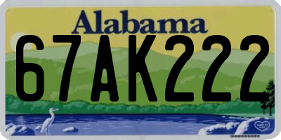 AL license plate 67AK222