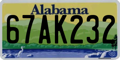 AL license plate 67AK232