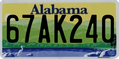 AL license plate 67AK240