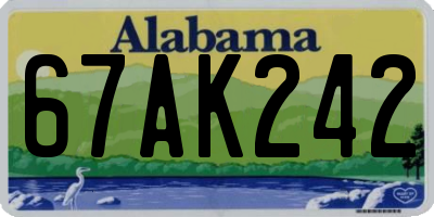 AL license plate 67AK242