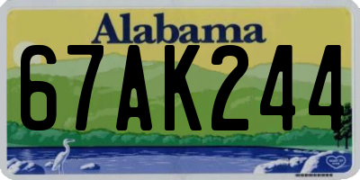 AL license plate 67AK244