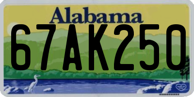 AL license plate 67AK250