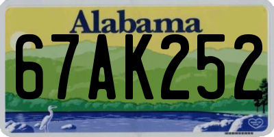 AL license plate 67AK252