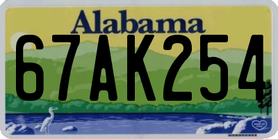 AL license plate 67AK254