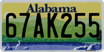 AL license plate 67AK255