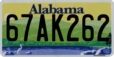 AL license plate 67AK262