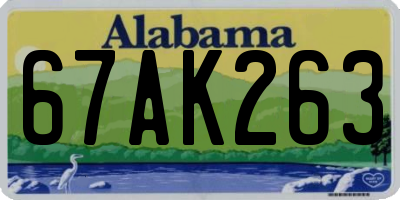 AL license plate 67AK263