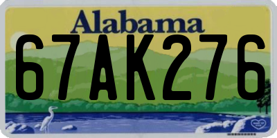 AL license plate 67AK276