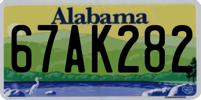 AL license plate 67AK282