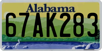 AL license plate 67AK283