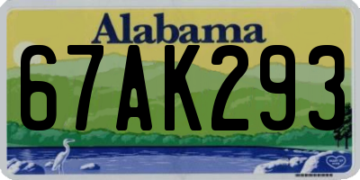 AL license plate 67AK293