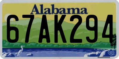 AL license plate 67AK294