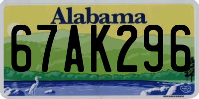 AL license plate 67AK296