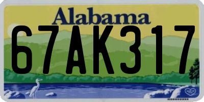 AL license plate 67AK317