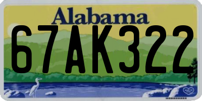 AL license plate 67AK322