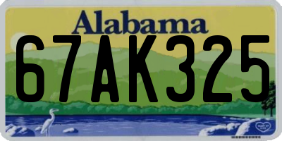 AL license plate 67AK325