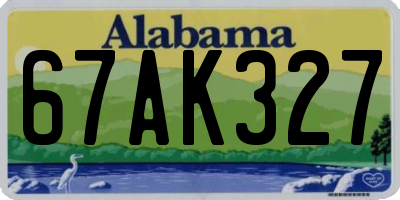 AL license plate 67AK327
