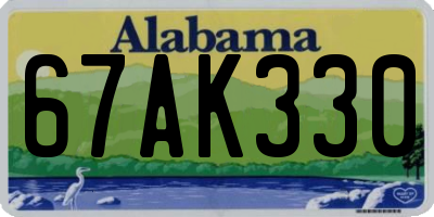 AL license plate 67AK330