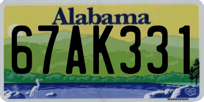 AL license plate 67AK331