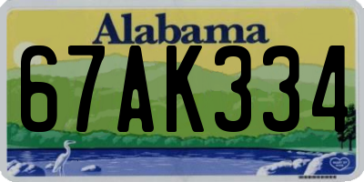 AL license plate 67AK334