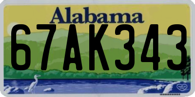 AL license plate 67AK343