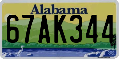 AL license plate 67AK344