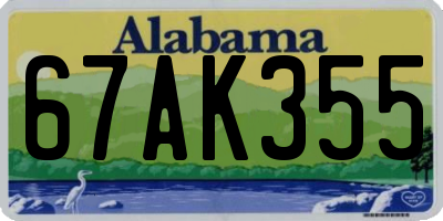 AL license plate 67AK355