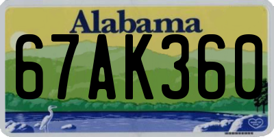 AL license plate 67AK360