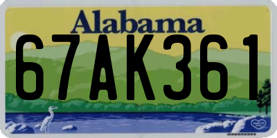 AL license plate 67AK361